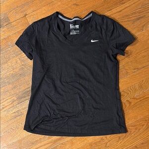 Nike Women's Black Dri-FIT Top - VNeck